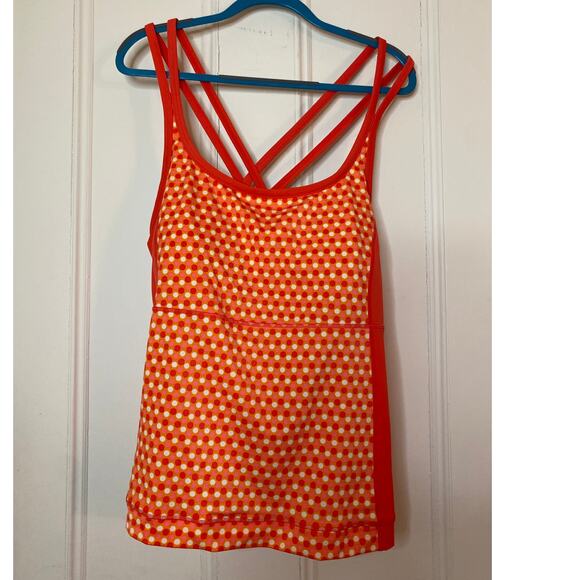 Lands End Tankini 2-piece Swim Suit 26W Orange Polka Dot - Picture 2 of 9